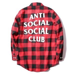 Antisocial social club red flannel shirt